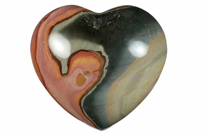 Wide, Polychrome Jasper Heart - Madagascar #278000